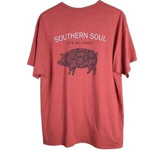 Southern Soul Outfitters Pig Hog Country Shirt Red White XL